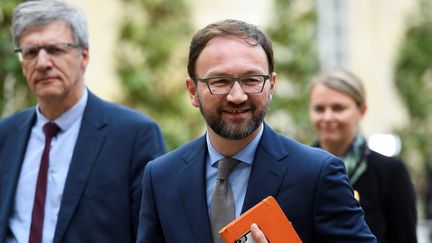 Patrick Mignola, président du groupe MoDem à l'Assemblée nationale, arrive à Matignon, à Paris, le 29 avril 2019.&nbsp; (BERTRAND GUAY / AFP)