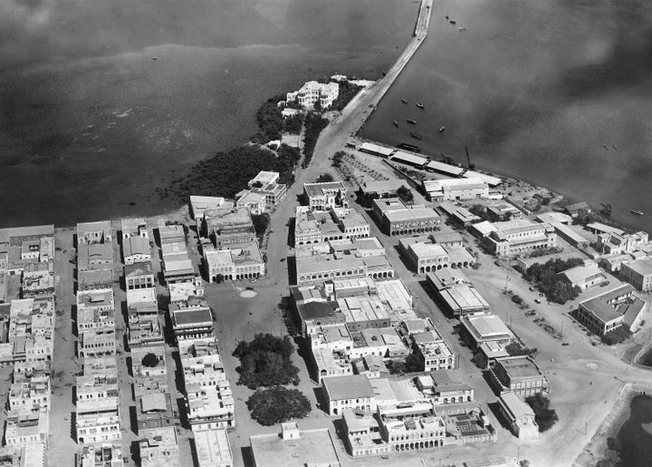 Vue aérienne du quartier "européen" de Djibouti en 1938. (AFP)