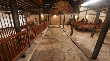 Les vestiges d'une église byzantine à Jabalia, dans la bande de Gaza (24 janvier 2022) (MAHMUD HAMS / AFP)