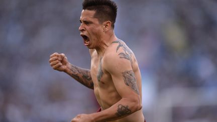 La joie de Juan Iturbe (AS Rome) (FILIPPO MONTEFORTE / AFP)