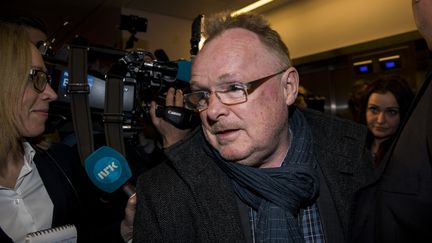 Per Sandberg, alors ministre norvégien de la Justice par intérim, à Oslo (Norvège), le 20 mars 2018. (TORE MEEK / AFP)