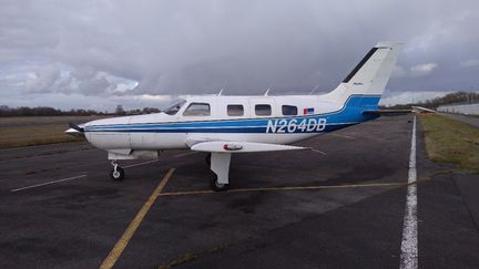 Une photographie diffusée par l'organisme&nbsp;britannique d'investigation des accidents aériens (AAIB), montre l'avion à bord duquel se trouvait le footballeur argentin Emiliano Sala, et qui s'est crashé dans la Manche, le 21 janvier 2019.&nbsp; (HO / AAIB / AFP)