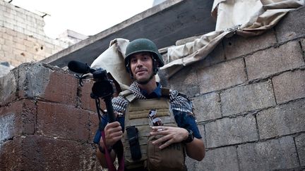 Le journaliste am&eacute;ricain James Foley, le 5 novembre 2012 &agrave; Alep, en Syrie.&nbsp;&nbsp; (NICOLE TUNG / AFP)