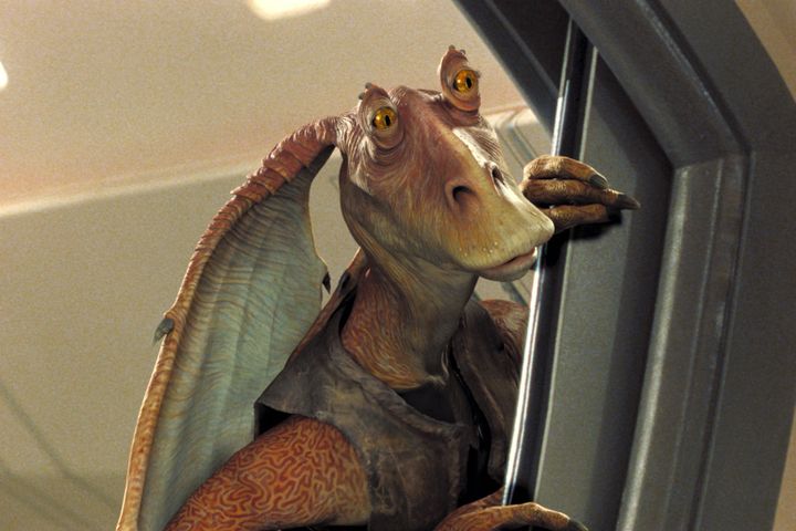 Le personnage de Jar Jar Binks dans "La Menace fantôme", film de l'univers Star Wars sorti en 1999, réalisé par George Lucas. (LUCASFILM / ARCHIVES DU 7EME ART)