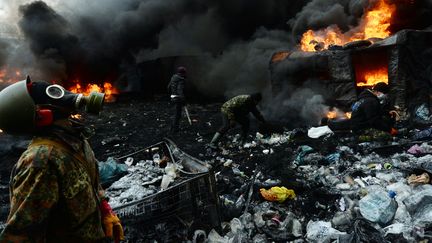 Un manifestant ukrainien, &agrave; Kiev, le 23 janvier 2014. (VASILY MAXIMOV / AFP)