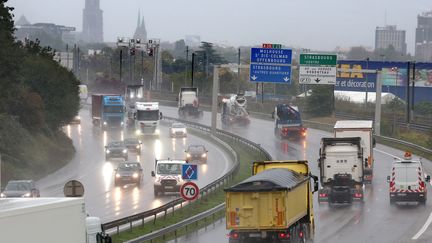 L'autoroute A35 à Strasbourg, le 7 octobre 2024. (FREDERICK FLORIN / AFP)