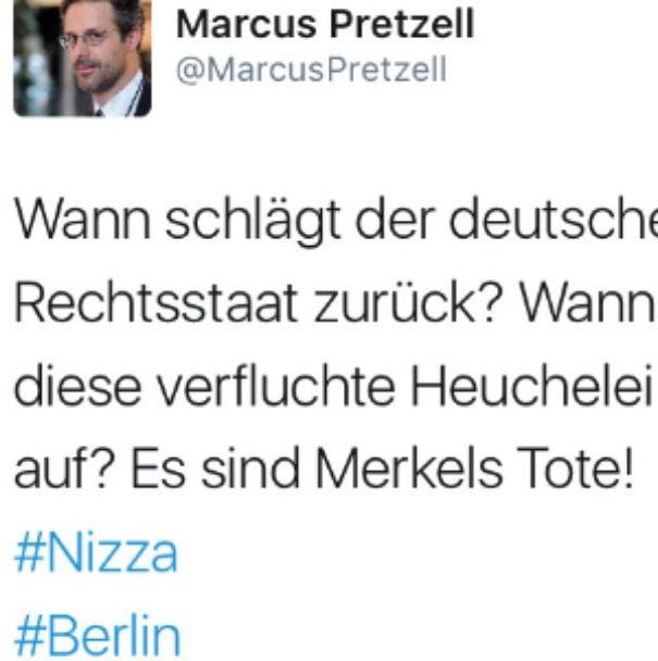  «Ce sont les morts de Merkel!» (Twitter)