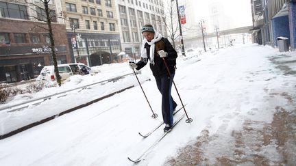 Detroit (Michigan), le 6 janvier 2014. -50 &agrave; -70&deg;C pr&eacute;vus. "Polar vortex" (JOSHUA LOTT / GETTY IMAGES NORTH AMERICA)