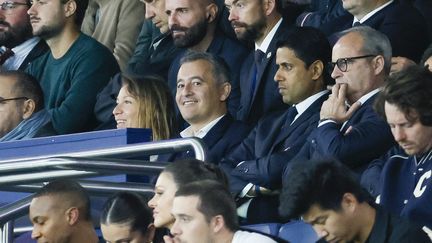 Gérald Darmanin lors d'un match du PSG au Parc des Princes, le 24 septembre 2023. (SPEICH FREDERIC / LA PROVENCE / MAXPPP)