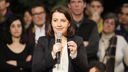 L'ancienne ministre du Logement, C&eacute;cile Duflot, durant un meeting &agrave; Paris, le3 f&eacute;vrier 2016. (MATTHIEU ALEXANDRE / AFP)