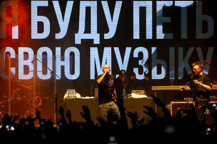 Le rappeur russe Oxxxymiron au concert de soutien à son confrère Husky (26/11/2008)
 (Maxim ZMEYEV / AFP)