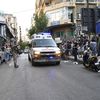 Des ambulances près d'un hôpital à Beyrouth, au Liban, après les explosions de bipeurs, le 17 septembre 2024. (HOUSSAM SHBARO / ANADOLU / AFP)