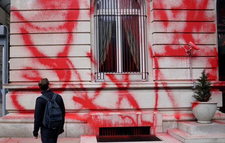 The facade of the Russian consulate in New York, United States, September 30, 2022. (TIMOTHY A. CLARY / AFP)