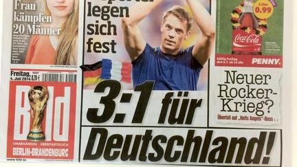 La une du journal allemand "Bild", le 4 juillet 2014, avant le quart de finale de Coupe du monde France-Allemagne. (BILD)