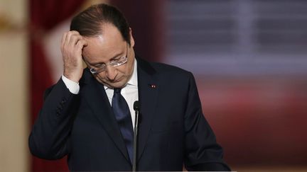 Fran&ccedil;ois Hollande, le 14 janvier 2014, lors de sa conf&eacute;rence de presse &agrave; l'Elys&eacute;e.&nbsp; (PHILIPPE WOJAZER / REUTERS)