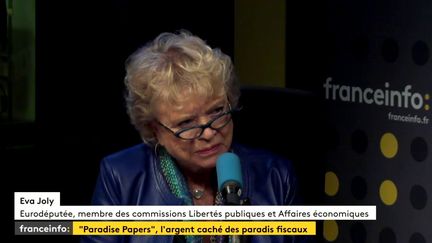 Eva Joly le 6 novembre 2017. (CAPTURE D'ÉCRAN / RADIO FRANCE)