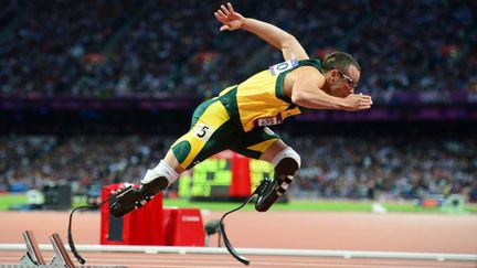 Oscar Pistorius lors des Jeux Olympiques de Londres (OLIVIER MORIN / AFP)