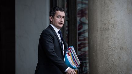 Le ministre de l'Intérieur, Gérald Darmanin, alors ministre de l'Action et des Comptes publics, le 10 avril 2019 à l'Elysée, à Paris.&nbsp; (ARTHUR NICHOLAS ORCHARD / HANS LUCAS / AFP)