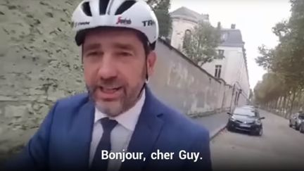 La réponse filmée de Christophe Castaner à la chronique de Guy Birenbaum sur franceinfo. (DR)