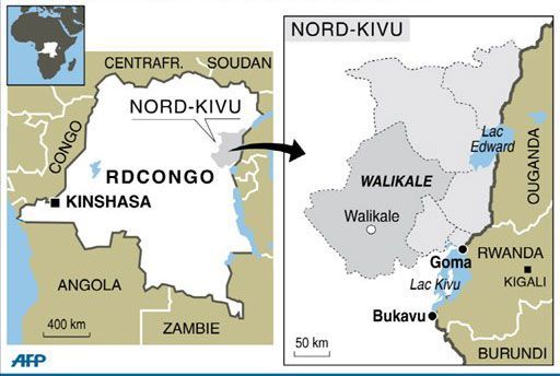 Carte de la province du Nord-Kivu (RDC) (AFP)