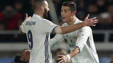 Cristiano Ronaldo et Karim Benzema (Real Madrid) (BEHROUZ MEHRI / AFP)