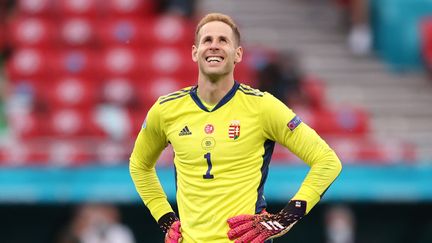 Peter Gulacsi après le match entre le Portugal et la Hongrie, le 15 à&nbsp;Budapest (ALEX PANTLING / POOL / AFP)