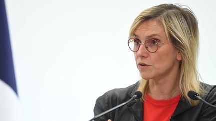 La ministre de la Transition énergétique Agnès Pannier-Runacher lors d'une conférence de presse à Paris, le 14 septembre 2022. (BERTRAND GUAY / POOL)