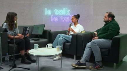 Dorian Dreuil, politologue, expert associé à la Fondation Jean Jaurès, et Jade Toussay, journaliste politique au HuffPost, le 20 mars. (CAPTURE D'ECRAN TWITCH)