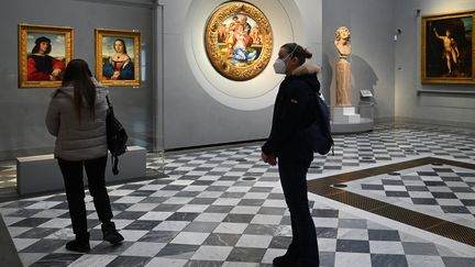 A Florence, le musée des Offices a rouvert ses portes après 77&nbsp;jours de fermeture (21 janvier 2021) (VINCENZO PINTO / AFP)