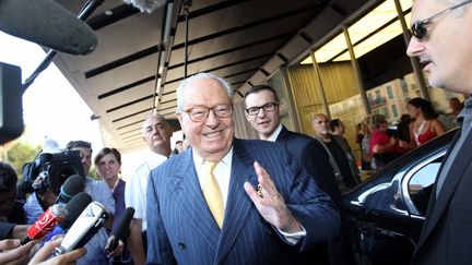 Jean-Marie Le Pen &agrave; l'ouverture du congr&egrave;s du Front national &agrave; Nice,le 10 septembre 2011. (VALERY HACHE / AFP)