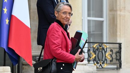 La Première ministre Elisabeth Borne, le 26 septembre 2022, à l'Elysée. (EMMANUEL DUNAND / AFP)