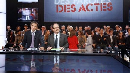 Des paroles et des actes, présenté par David Pujadas, avec François Hollande (AFP)