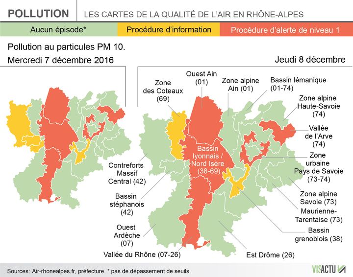 Pollution en Rhône-Alpes (VISACTU)