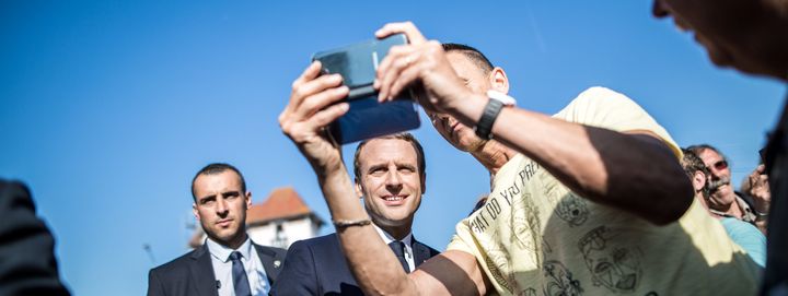 Emmanuel Macron, après son vote au Touquet, le 18 juin 2017.&nbsp; (ROMAIN GAILLARD/REA / REA)