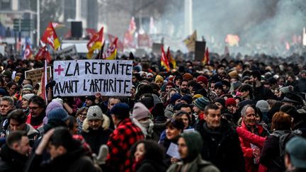 Manifestation à Paris, le 19 janvier 2023. (OLIVIER CHASSIGNOLE / AFP)