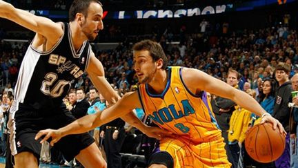 L'Italien des Hornets Belinelli face à l'Argentin des Spurs Ginobili