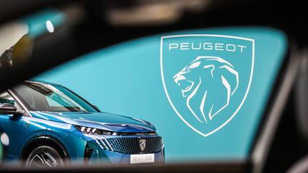 Présentation mondiale du nouveau véhicule Peugeot E-3008 100%, électrique, à Montbéliard le 12 septembre 2023. (LIONEL VADAM / PHOTOPQR / L'EST REPUBLICAIN / MAXPPP)