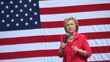 Hillary Clinton, sur le campus de l'Universit&eacute; de Cleveland (Etats-Unis), le 27 ao&ucirc;t 2015. (DAVID RICHARD/AP/SIPA / AP)