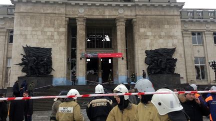 Une kamikaze s'est faite explos&eacute;e dans le hall de la gare de Volvograd (Russie), le 29 d&eacute;cembre 2013.&nbsp; ( AFP )