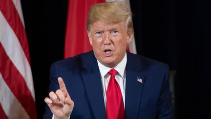 Le président américain Donald Trump lors d'une rencontre avec son homologue polonais, Andrzej Duda, à New York, le 23 septembre 2019. (SAUL LOEB / AFP)