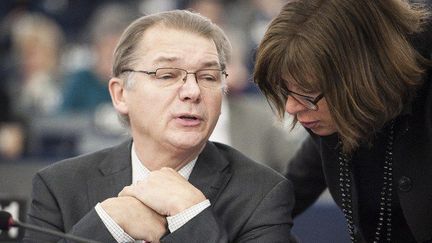 L'eurodéputé belge Philippe Lamberts lors d'une discussion au parlement européen (Wiktor Dabkowski / DPA)