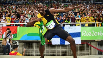  (Usain Bolt, roi de la piste, à l'issue du relais 4x100 m jamaïcain vendredi à Rio  © Franck Fife)