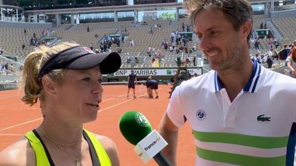 Edouard Roger-Vasselin et Laura Siegemund étaient bien sûr très heureux après leur victoire en finale du double mixte, eux qui n'avaient jamais joué ensemble avant ce tournoi et qui se sont décidés seulement 2 heures avant leur inscription.