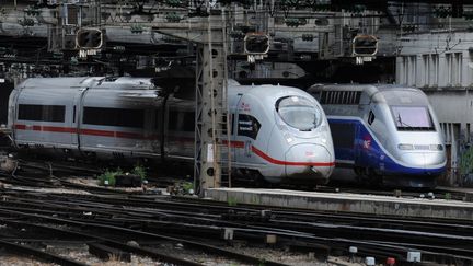 Un&nbsp;problème d'alimentation électrique empêche la circulation des TGV, TER, Vallée de la Marne, Intercités et Transilien Est, Gare de l'Est à Paris, le 3 février 2016. (ERIC PIERMONT / AFP)