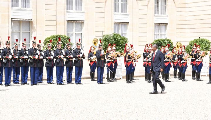 Le président angolais, João Lourenço, à l'Elysée en mai 2018 (Marcelo Nlele/Presscrea)