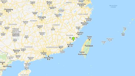 L'immeuble s'est effondré à&nbsp;Quanzhou&nbsp;dans la pronvince de Fujian&nbsp;(Chine), samedi 7 mars 2020. (GOOGLE MAPS / FRANCETV INFO)