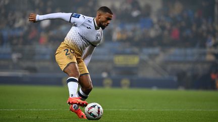 Le joueur du Havre, Samuel Grandsir, ici lors de la 23e journée de Ligue 2 contre Sochaux, le 11 février 2023 (EMMANUEL LELAIDIER / MAXPPP)