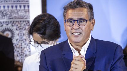 Le milliardaire&nbsp; Aziz Akhannouch, le 9 septembre 2021 à Rabat (Maroc). (FADEL SENNA / AFP)