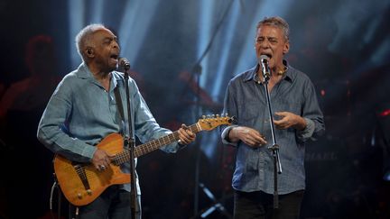 Gilberto Gil et Chico Buarque au "Festival Lula Libre", juillet 2018
 (Mauro Pimentel / AFP)