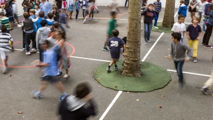 Une cour de récréation dans une école élémentaire à Paris. (FRED DUFOUR / AFP)